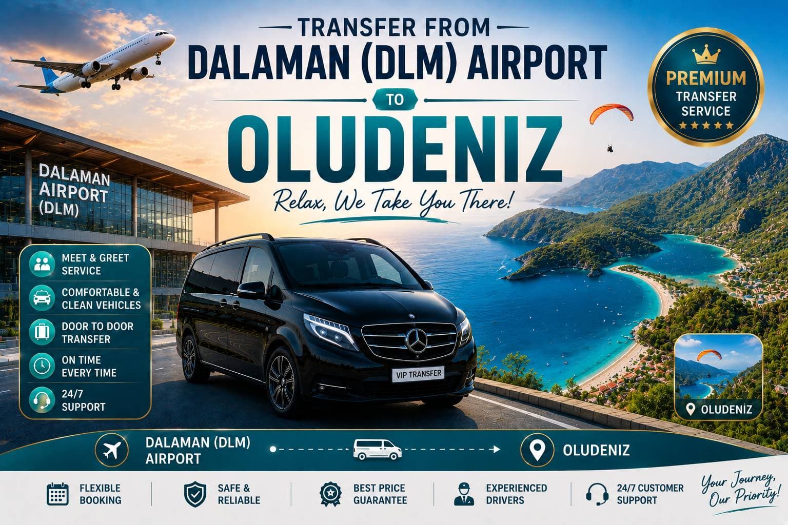 Transfer de la Aeroportul Dalaman (DLM) la Oludeniz